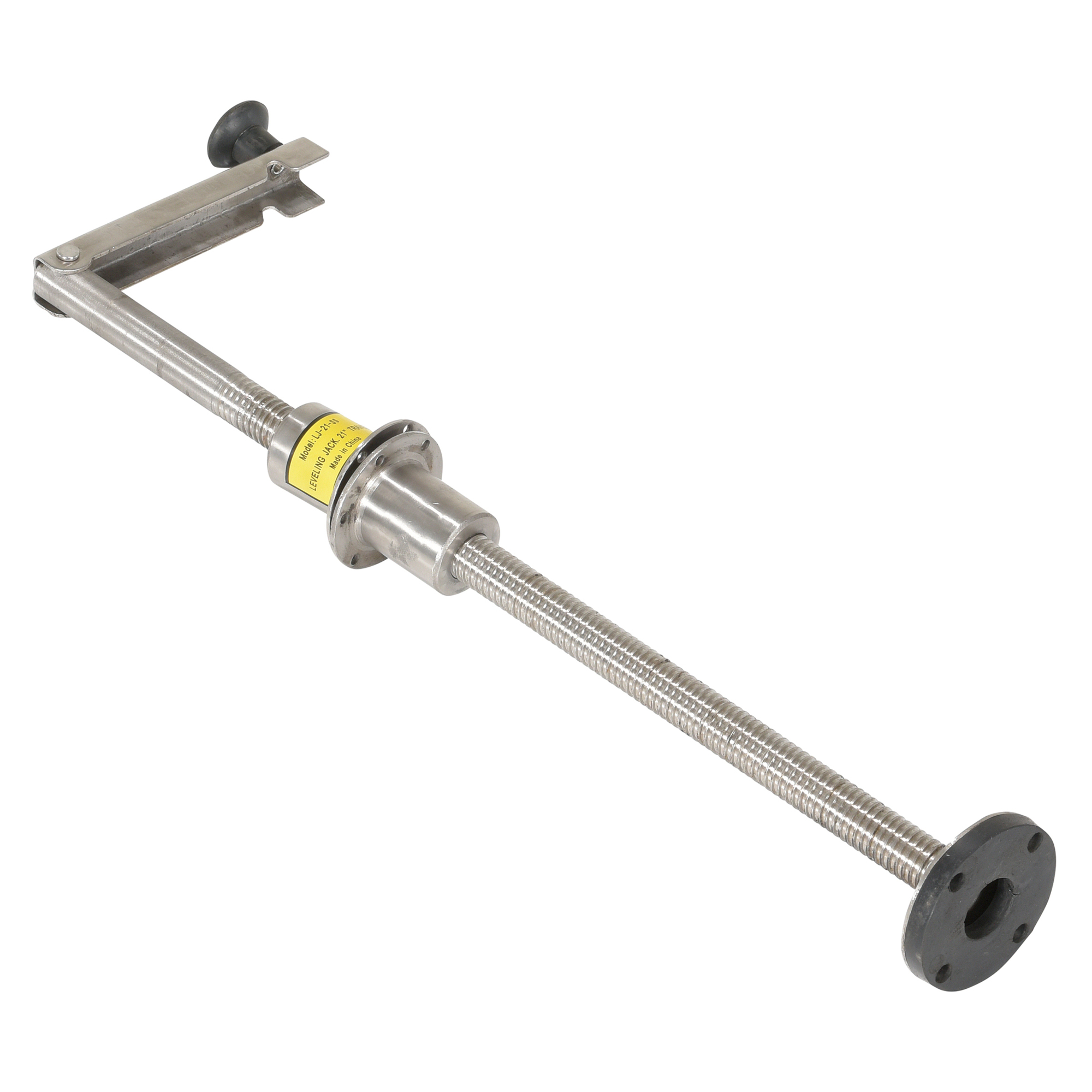Vestil Stainless Steel Leveling Jack - 30in., 5-Ton Capacity, 25.5in. Max Lift Height, Slip-Resistant Rubber Pad, Model# LJ-21-SS